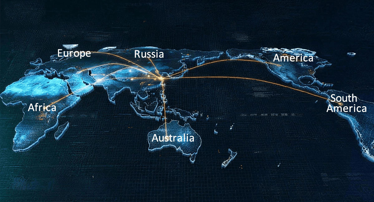 Global partner and client network map