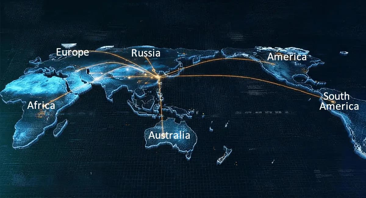 Global partner and client network map